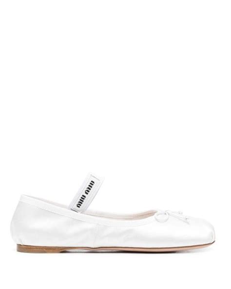 miu miu ballet flats white|farfetch ballet flats.